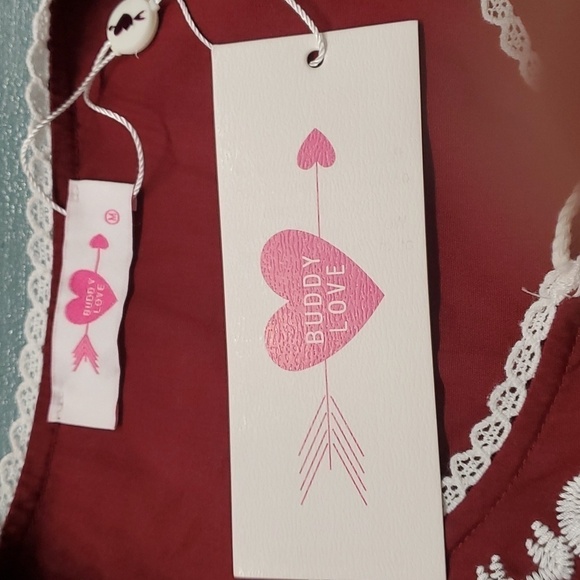 BODDYLOVE White Enbrodery burgundy rop. Med, Ruffle sleeves Piping around sleeve - Picture 7 of 9